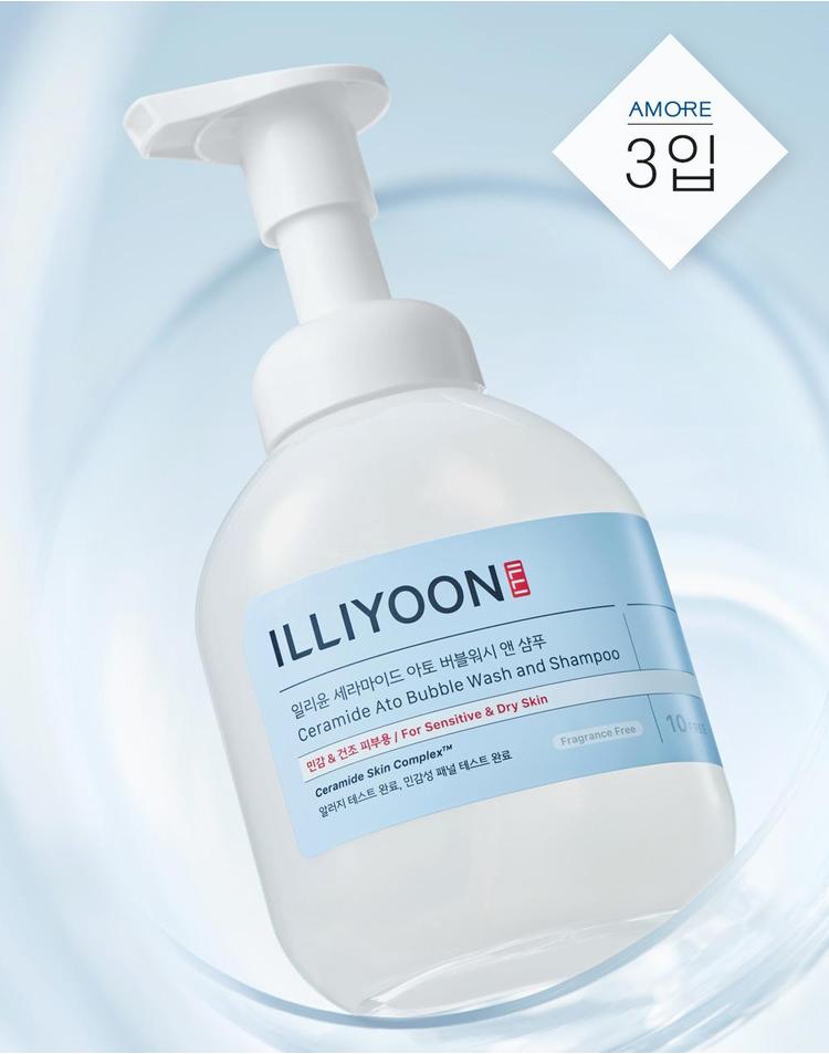일리윤 세라마이드 아토 버블워시 앤 샴푸 400ml 3입