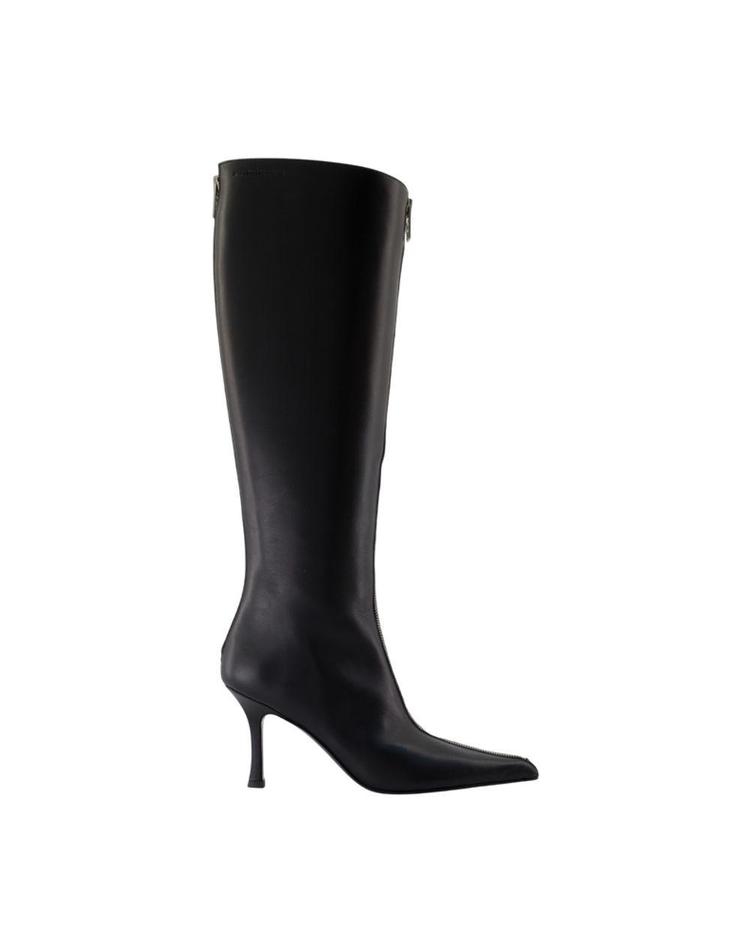 [해외] 25 F/W 알렉산더 왕 VERA 85MM KNEE 하이 지퍼 부츠 ALEXANDER WANG 레더 블랙 30425B007-001 B0731798585