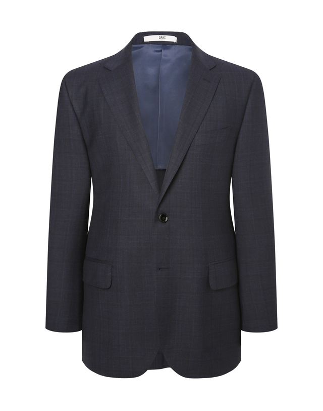 닥스 남성 세트 [LORO PIANA 원단] 울엘라 다크네이비 체크 수트 진한 네이비 착용컷