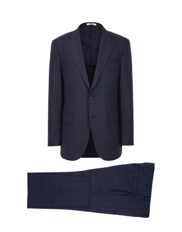[LORO PIANA 원단] 다크네이비 울100% 체크 수트