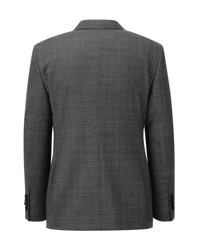 블루 라운지 세트 [BOND FIT] 그레이 체크 패턴 울 혼방 수트 착용컷