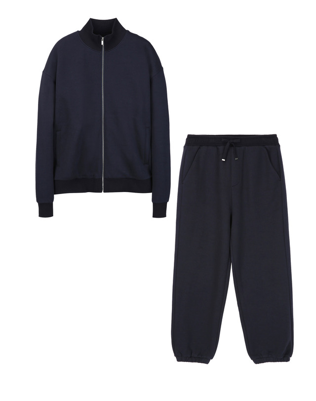 질스튜어트 뉴욕 세트 [SET] [NEW YORK SWEAT] UrbanShell 트랙집업 &와이드핏 조거팬츠 셋업 - 다크네이비 진한 네이비 착용컷