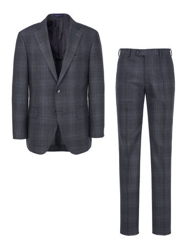 [SET][ZEGNA] 그레이 플리스 체크 울 수트 셋업