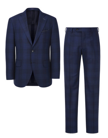 [SET][ZEGNA] 로얄블루 강연 쉐도우 체크 수트 셋업