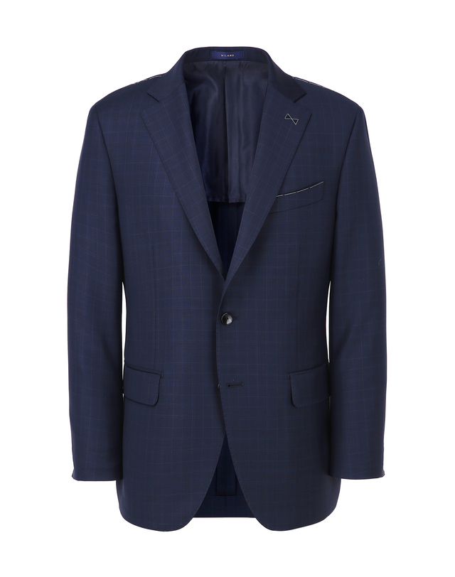 마에스트로 세트 [SET][ZEGNA] 네이비 체크 울 수트 셋업 착용컷