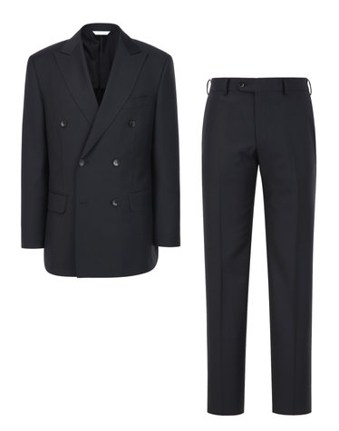 [COMFORT][ZEGNA TROFEO] 블랙 울 솔리드 더블 수트