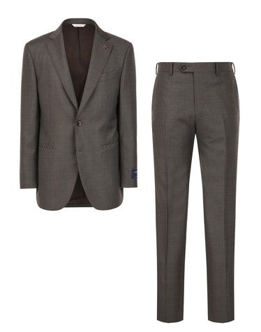 [MILANO][ZEGNA ELECTA] 다크브라운 울 글렌 체크 수트 셋업