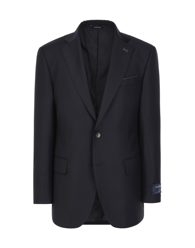 마에스트로 세트 [MILANO][ZEGNA TROFEO] 다크네이비 울 솔리드 수트셋업 진한 네이비 착용컷