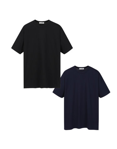 [SET] US 코튼 숏 슬리브 티셔츠 블랙 & 네이비 세트