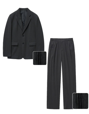Seersucker Loose & Wide FIt Set-up (Grey)