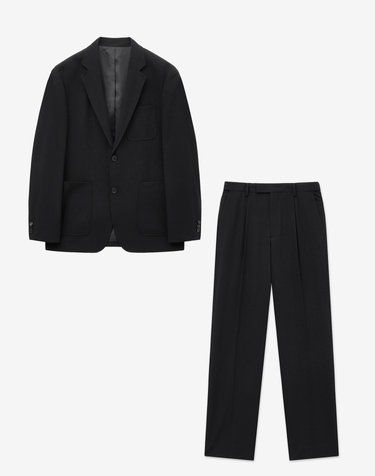 Wool Blend Comfort Suit Set-up (Black)