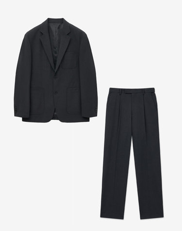 Wool Blend Comfort Suit Set-up (Dark Grey)