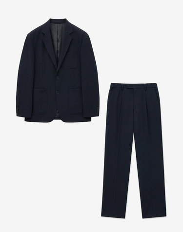 Wool Blend Comfort Suit Set-up (Dark Navy)