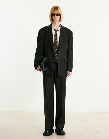 Virgin Wool Blended Herringbone Single Set-up(Vintage Brown)