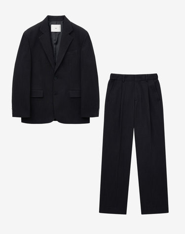  Denim-Like Jacket & Pants Set-up (Black Indigo)
