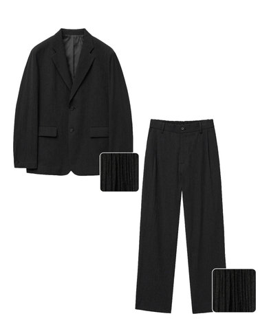 Seersucker Loose & Tapered FIt Set-up (Black)