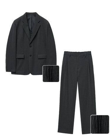 Seersucker Loose & Tapered FIt Set-up (Grey)