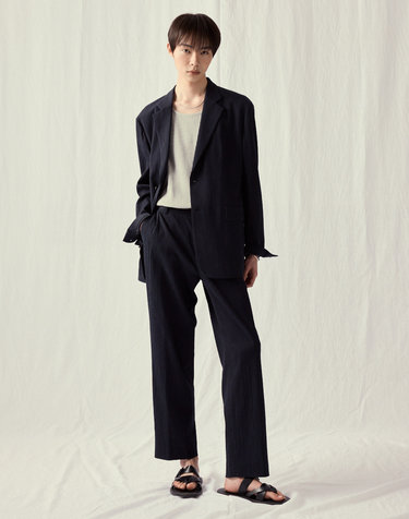 Seersucker Loose & Tapered FIt Set-up (Navy)