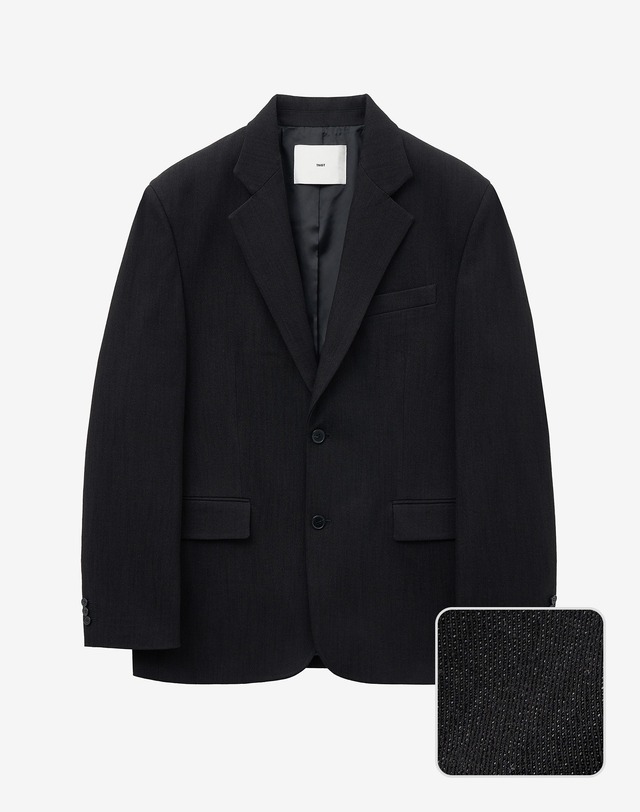 티엔지티 세트 Denim-Like Jacket & Pants Set-up (Black Indigo) 블랙 착용컷