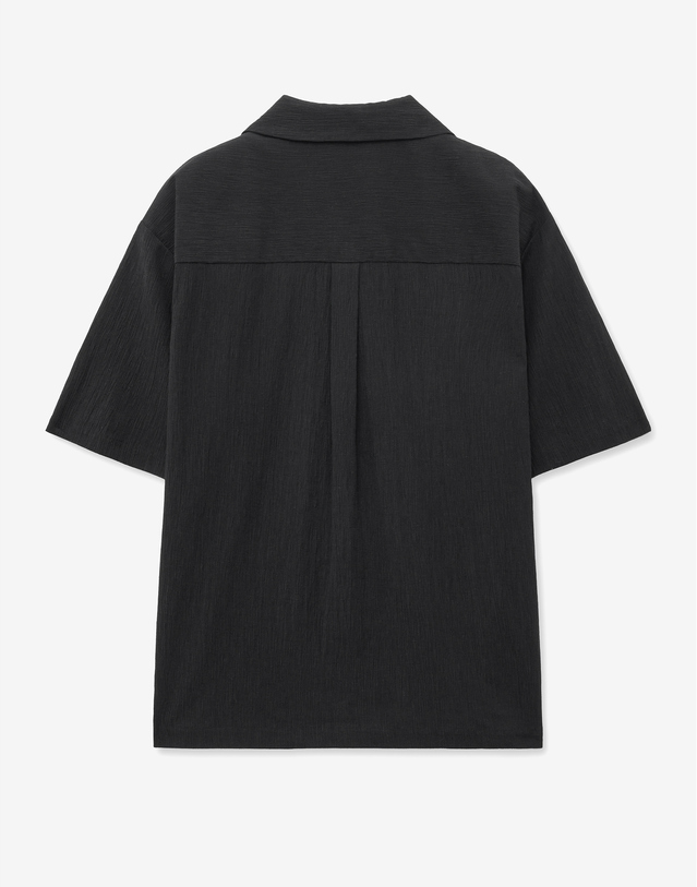 티엔지티 세트 Kinoshita Seersucker Shirts & Tapered Pants Set-up (Black) 블랙 착용컷