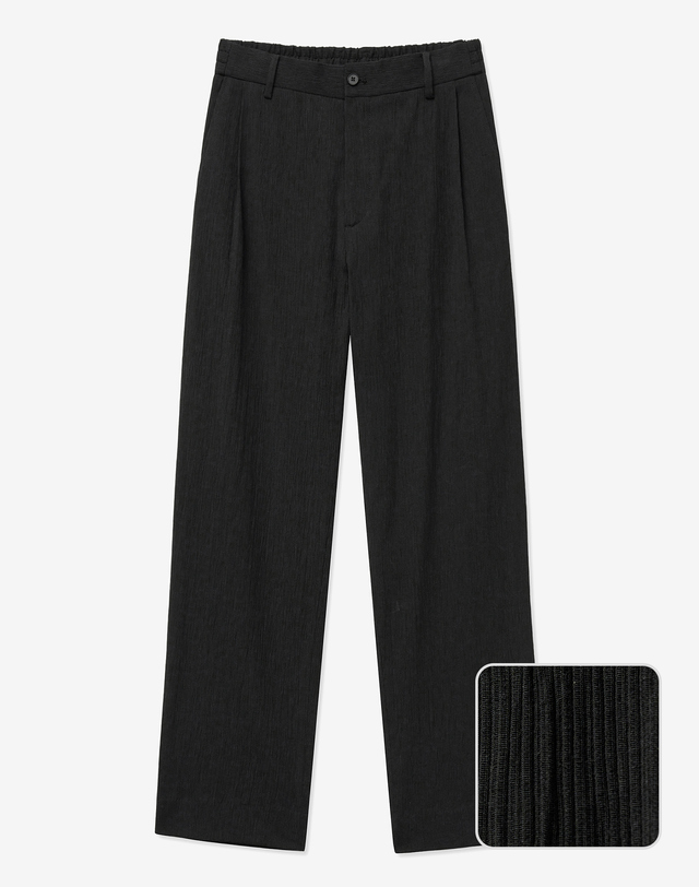 티엔지티 세트 Kinoshita Seersucker Shirts & Tapered Pants Set-up (Black) 블랙 착용컷