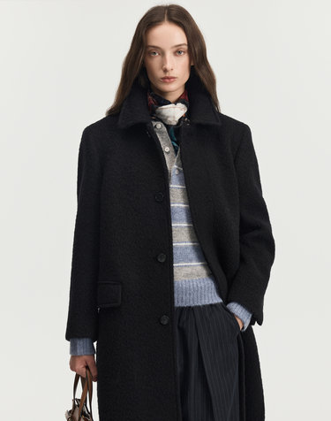 Oversized Alpaca Mac Coat (Black)