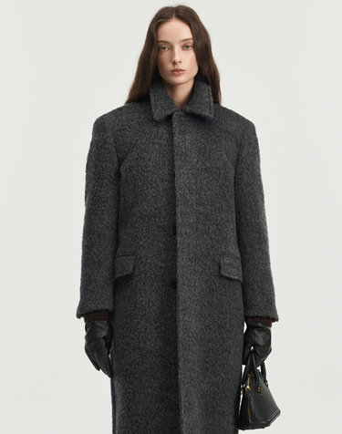 Oversized Alpaca Mac Coat (Dark Grey)