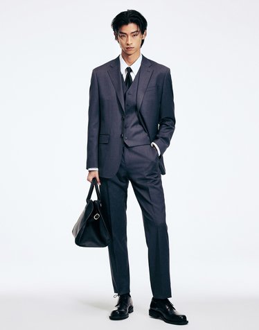 Classic 3-piece Wool Suit (Charcoal Grey)