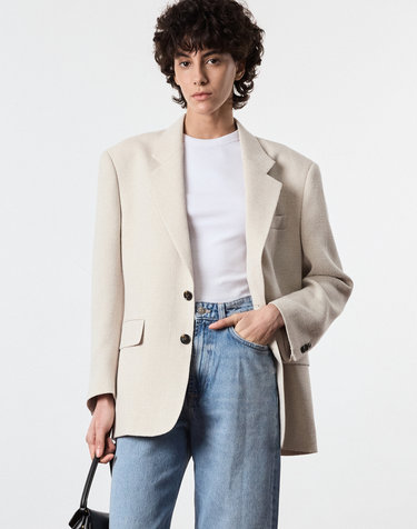 티엔지티 세트 · Oversized Tweed Single Jacket (Cream) · [26SS] · 스토어 상품 이미지
