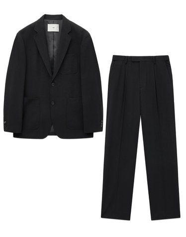Wool Blended Comfort Suit (Black)