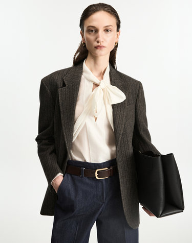Redford Wool Herringbone Jacket (Grey)