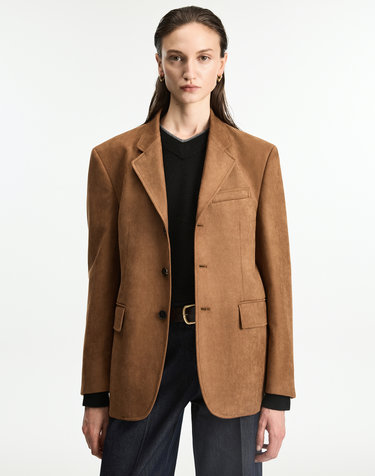 Faux Suede Jacket (Camel Brown)