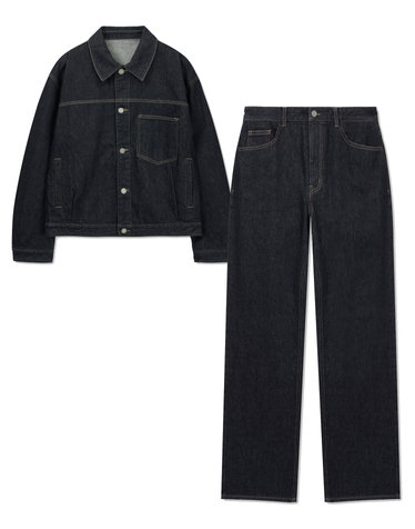 Type-1 & Straight-Fit Denim Set Up (Raw Indigo)