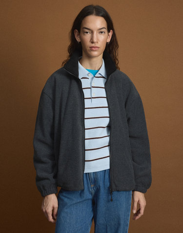 [UNI] Koenji Fleece Oversized Zip-Up Jacket (D.Grey)