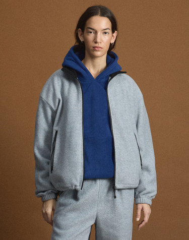 [UNI] Koenji Fleece Oversized Zip-Up Jacket (L.Grey)