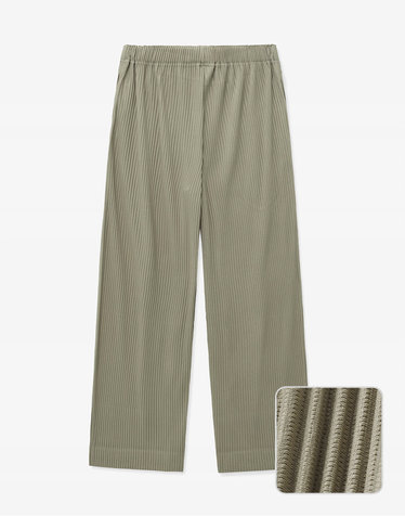 Yoyogi Pleats Wide-fit Pants (Beige)