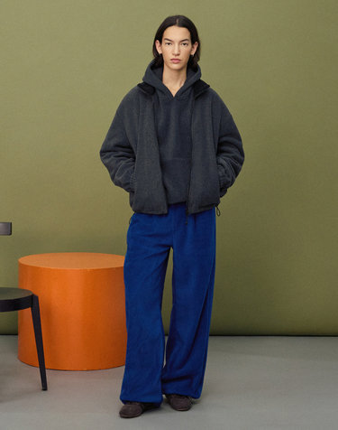 [UNI] Koenji Fleece Wide-Leg Pants (Blue)