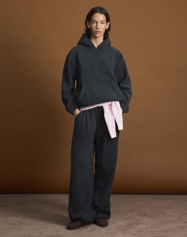 [UNI] Koenji Fleece Wide-Leg Pants (Dark Grey)