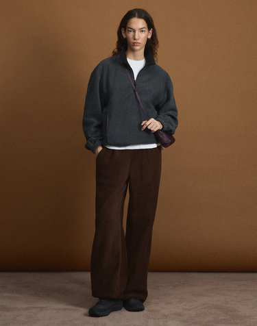 [UNI] Koenji Fleece Wide-Leg Pants (Brown)