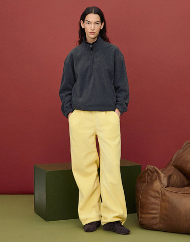 [UNI] Koenji Fleece Wide-Leg Pants (Butter)