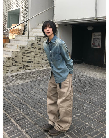 Oversized Denim Shirts (Vintage Blue)
