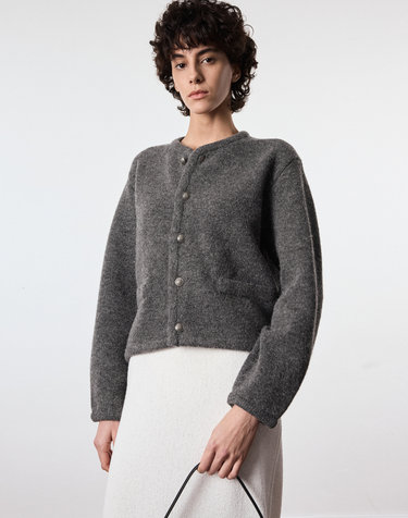 Oversized Mohair Cardigan (Grey)