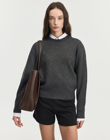 Button-Detail Knit (Dark Grey)