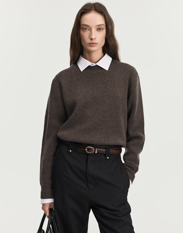 Button-Detail Knit (Brown)