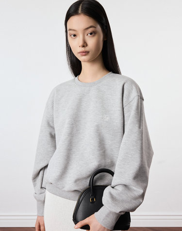 Embroidery Logo Sweatshirt (Melange Grey)