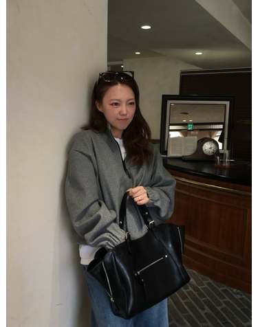 Oversized Fleece Quarter Zip-up Sweatshirt (Grey)