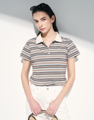 Stripe Polo (Light Blue)