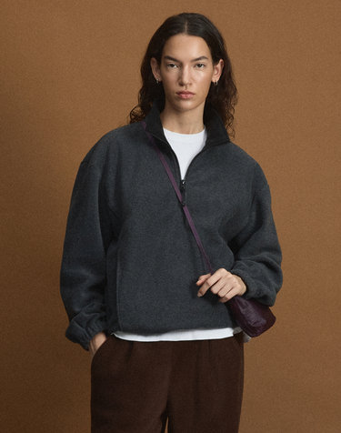 [UNI] Koenji Fleece Oversized Half-Zip Sweatshirt (D.Grey)