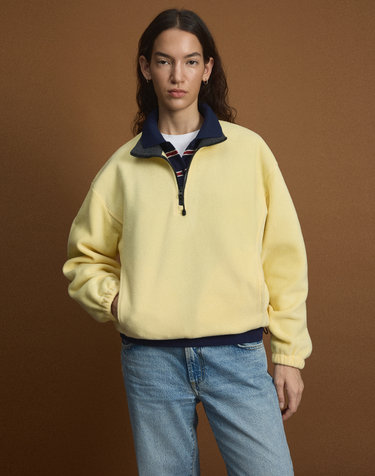 [UNI] Koenji Fleece Oversized Half-Zip Sweatshirt (Butter)