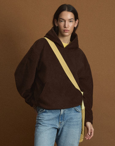 [UNI] Koenji Fleece Oversized Hooded Sweatshirt (Brown)